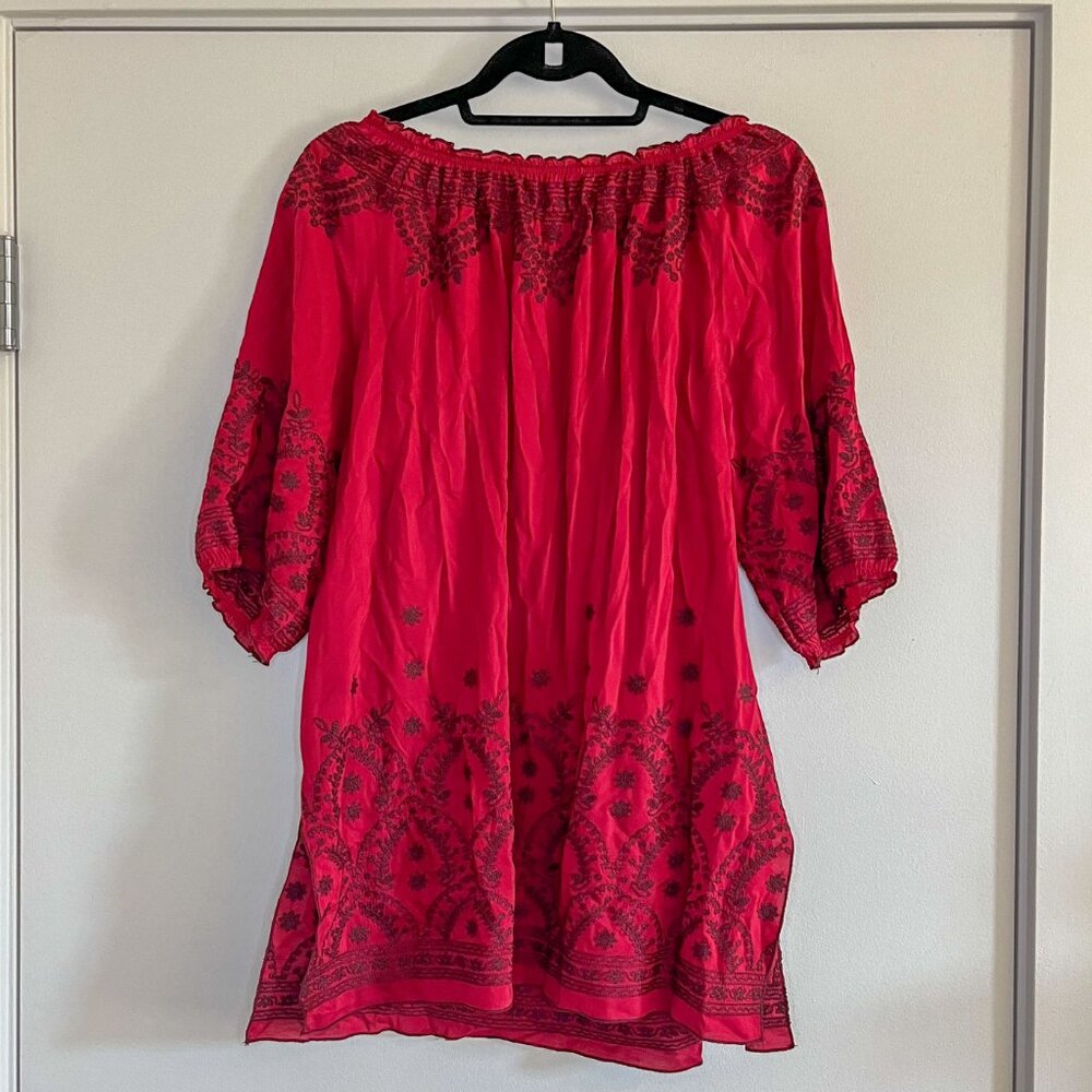 Sundance | Red Embroidered Top - Picture 3 of 5